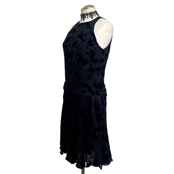 Nine West Silk Velvet Beaded Gothic Whimsygoth Dark Fairy Dress - Picture 2 of 13